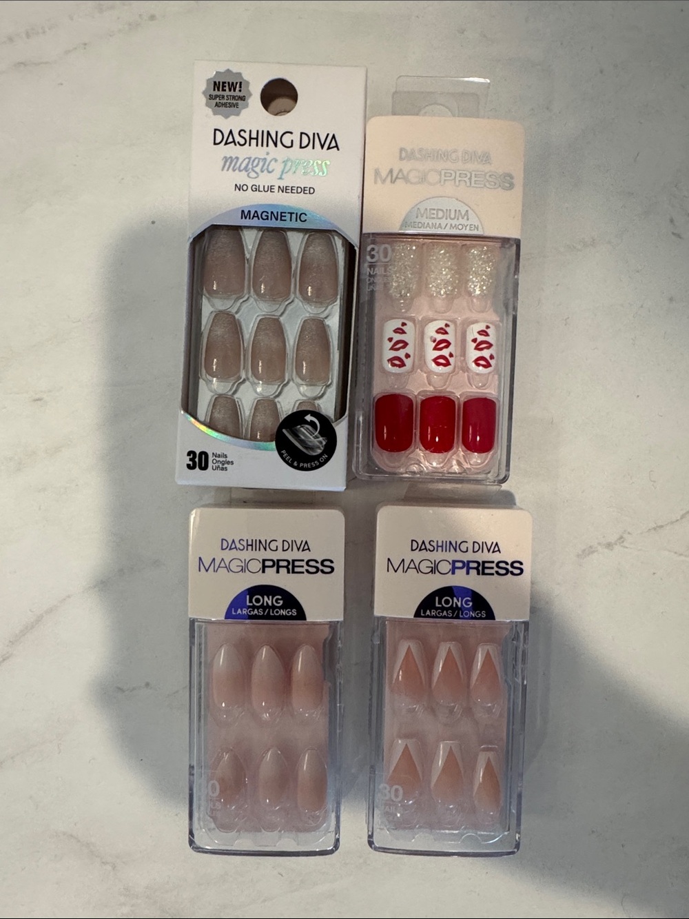 Dashing Diva MagicPress Red & Nude, French tip Press-On Nails